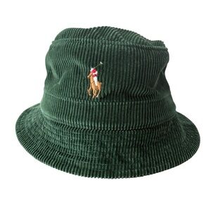 Polo Ralph Lauren Men’s Forest Green Corduroy Bucked Hat Small Pont Sz L/XL NWT